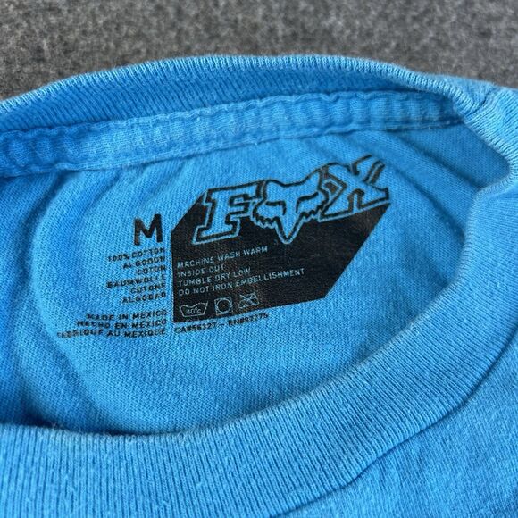 Fox Racing Shirt Mens Medium Blue Graphic Motocross Dirt Bike Streetwear Y2K - Picture 4 of 6